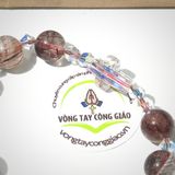  Chuỗi Mân Côi Đá Thạch Anh Tóc Đỏ Mix Pha Lê 