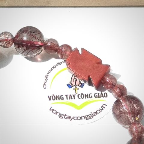  Chuỗi Mân Côi Đá Thạch Anh Tóc Đỏ 