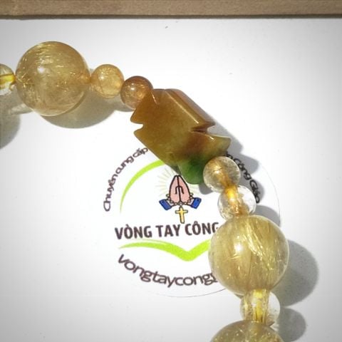  Chuỗi Mân Côi Đa Thạch Anh Tóc Vàng 