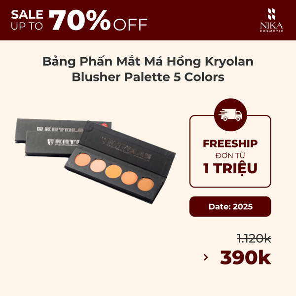 Bảng Phấn Mắt Má Hồng Kryolan Blusher Palette 5 Colors