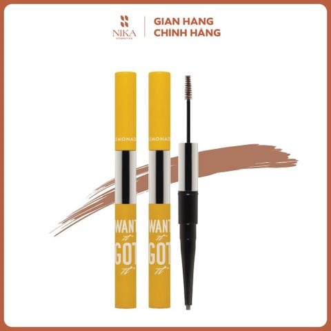 Chì Kẻ Mày + Mascara Mày Lemonade Want It Got It Dual Eyebrow 2 Đầu