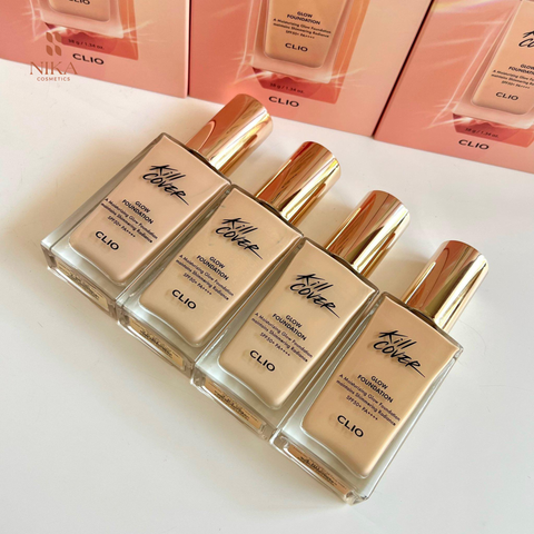 Set Kem Nền Clio Kill Cover Glow Foundation Spf50 38G + Kèm Cọ Nền