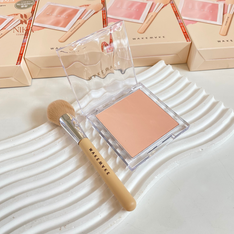 Phấn Má Hồng Wakemake Mix Blurring Volume Blush Flat Cheek Brush Special Set 9.5G