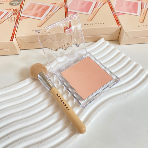 Phấn Má Hồng Wakemake Mix Blurring Volume Blush Flat Cheek Brush Speacial Set