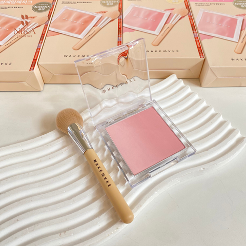 Phấn Má Hồng Wakemake Mix Blurring Volume Blush Flat Cheek Brush Speacial Set