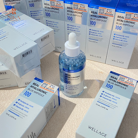 Serum Wellage Real Hyaluronic Blue Ampoule 75Ml