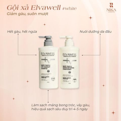 Bộ Dầu Gội + Xả Elvawell White Truffle