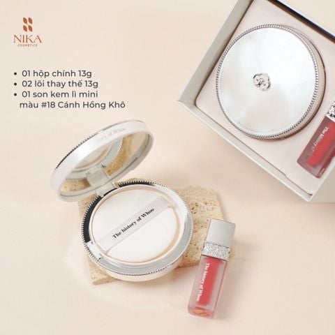 Set Cushion The Whoo Radiant White Moisture 13G + 2 lõi + 1 Son