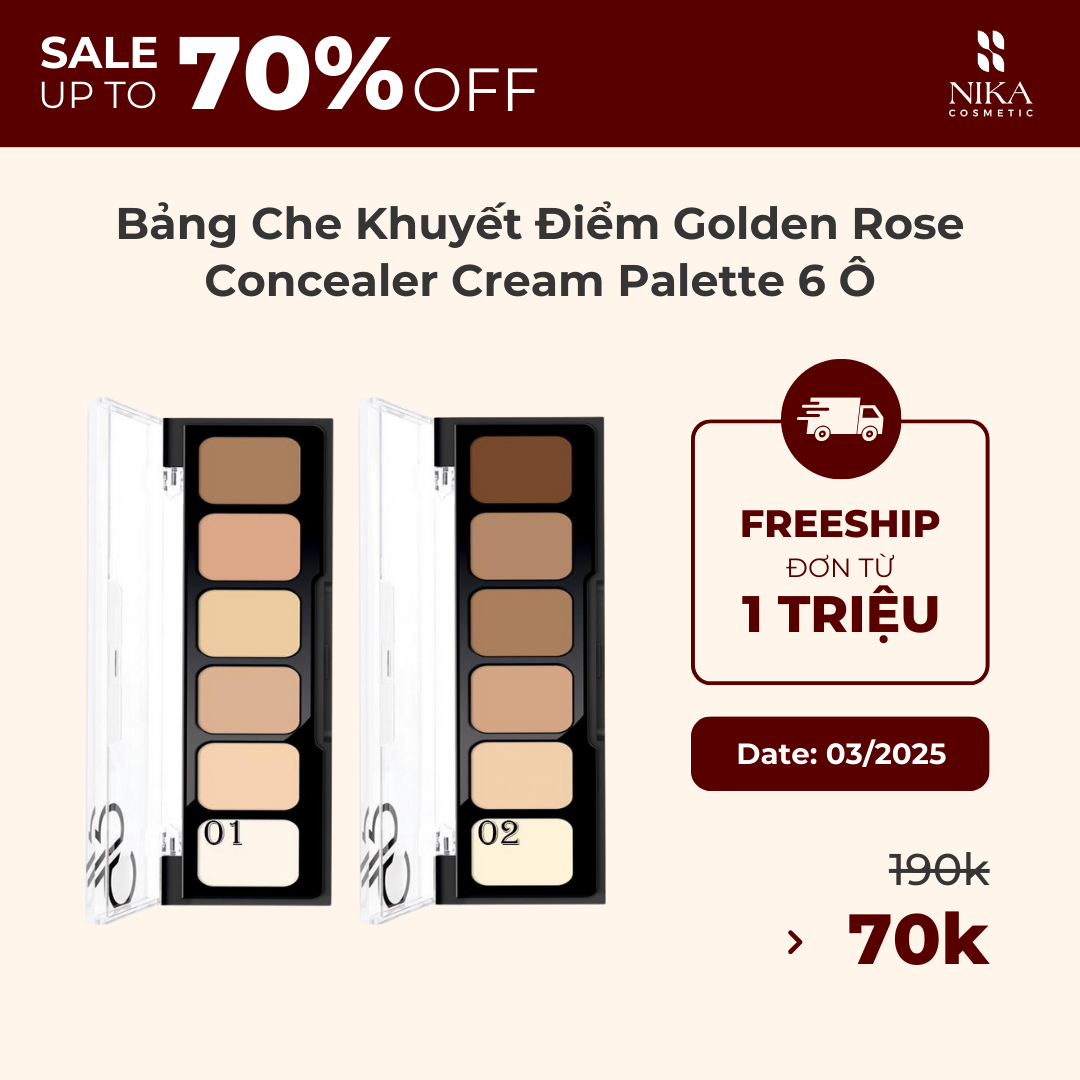 Bảng Che Khuyết Điểm Golden Rose Concealer Cream Palette 6 Ô