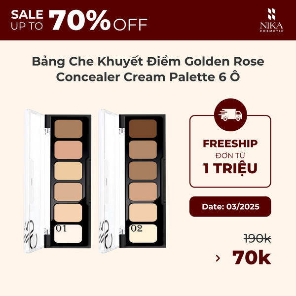 Bảng Che Khuyết Điểm Golden Rose Concealer Cream Palette 6 Ô