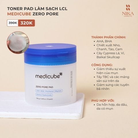 Toner Pad Medicube Zero Pore 150G 70 Miếng