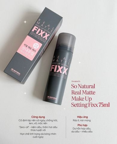 Xịt Khóa Make Up Setting Fixx So.Natural Powder 4 Room