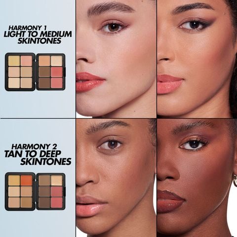 Bảng Che Khuyết Điểm + Má Hồng +Tạo Khối Make Up For Ever Hd Skin Palette 12 Ô