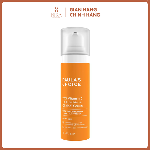 Serum Sáng Da Mờ Nám Paulas Choice 25% Vitamin C + Glutathione Clinical 30ml