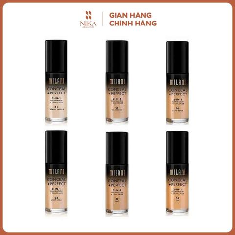 Kem Nền Milani Conceal + Perfect 2In1 Foundation + Concealer 30Ml