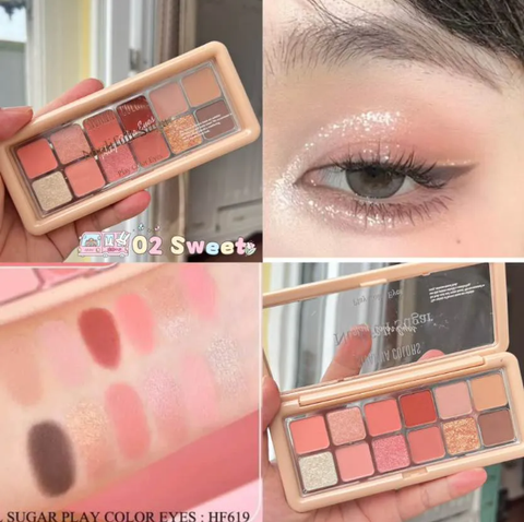 Bảng Phấn Mắt Sivanna Colors Nudifull Sugar Play Color Eyes 12 Ô