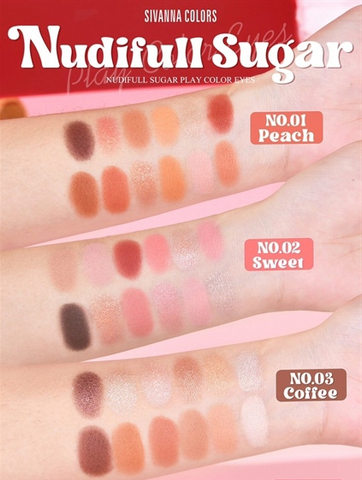 Bảng Phấn Mắt Sivanna Colors Nudifull Sugar Play Color Eyes 12 Ô