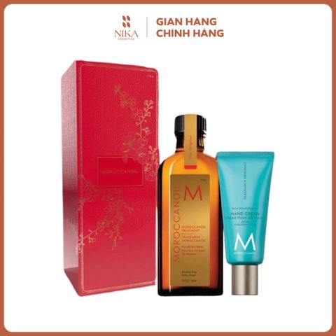 Set Dầu dưỡng tóc + Kem tay Moroccanoil 100ml + 40ml