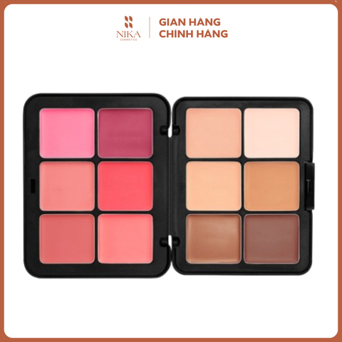 Bảng Che Khuyết Điểm + Má Hồng +Tạo Khối Make Up For Ever Hd Skin Facer Essentials Palette 12 Ô