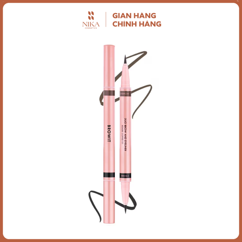 Bút Kẻ Mày + Eyeliner Browit By Nongchat  Duo Brow And Eyeliner 0.55G