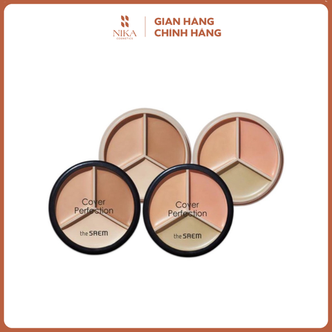 Bảng triệt sắc che khuyết điểm The Saem Cover Perfection Triple Pot Concealer