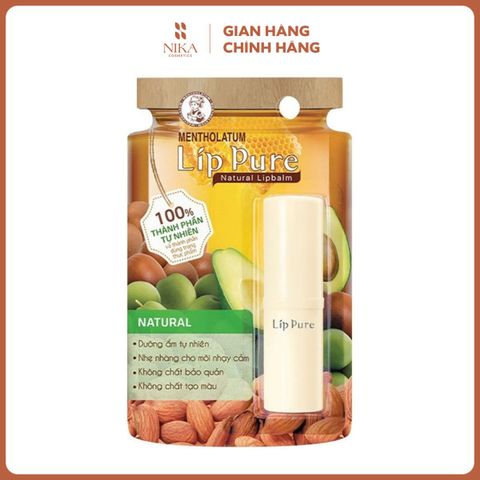 Son Dưỡng Mentholatum Lip Pure Natural Lipbalm 3.9G