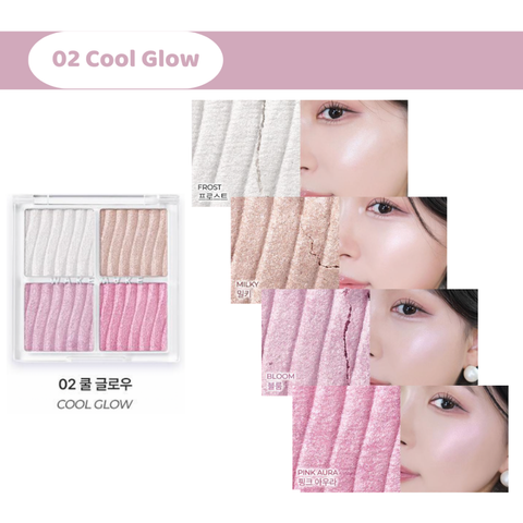 Bảng Tạo Khối + Highlight Wakemake Glow Contouring Highlighter Palette 8.7G