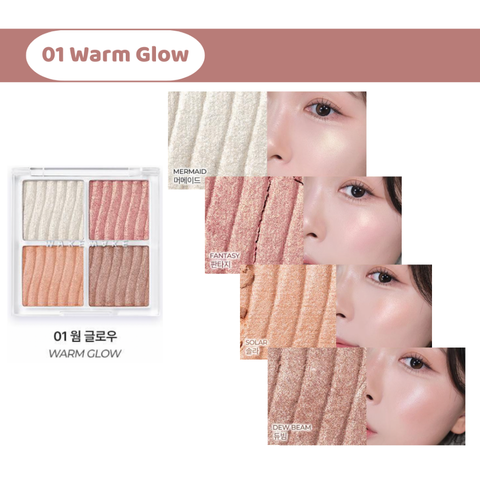Bảng Tạo Khối + Highlight Wakemake Glow Contouring Highlighter Palette 8.7G