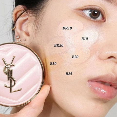 CUSHION YSL TOUCHE ECLAT GLOW PACT HIGH COVER MESH FOUNDATION 12G  Nika  Cosmetics