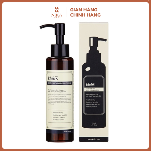 Dầu Tẩy Trang Dear Klairs Gentle Black Deep Cleansing Oil 150Ml