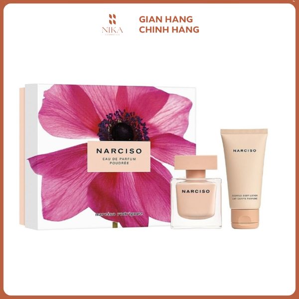 Set Nước Hoa Narciso Rodriguez Poudree Edp 50Ml + Body Lotion 50Ml