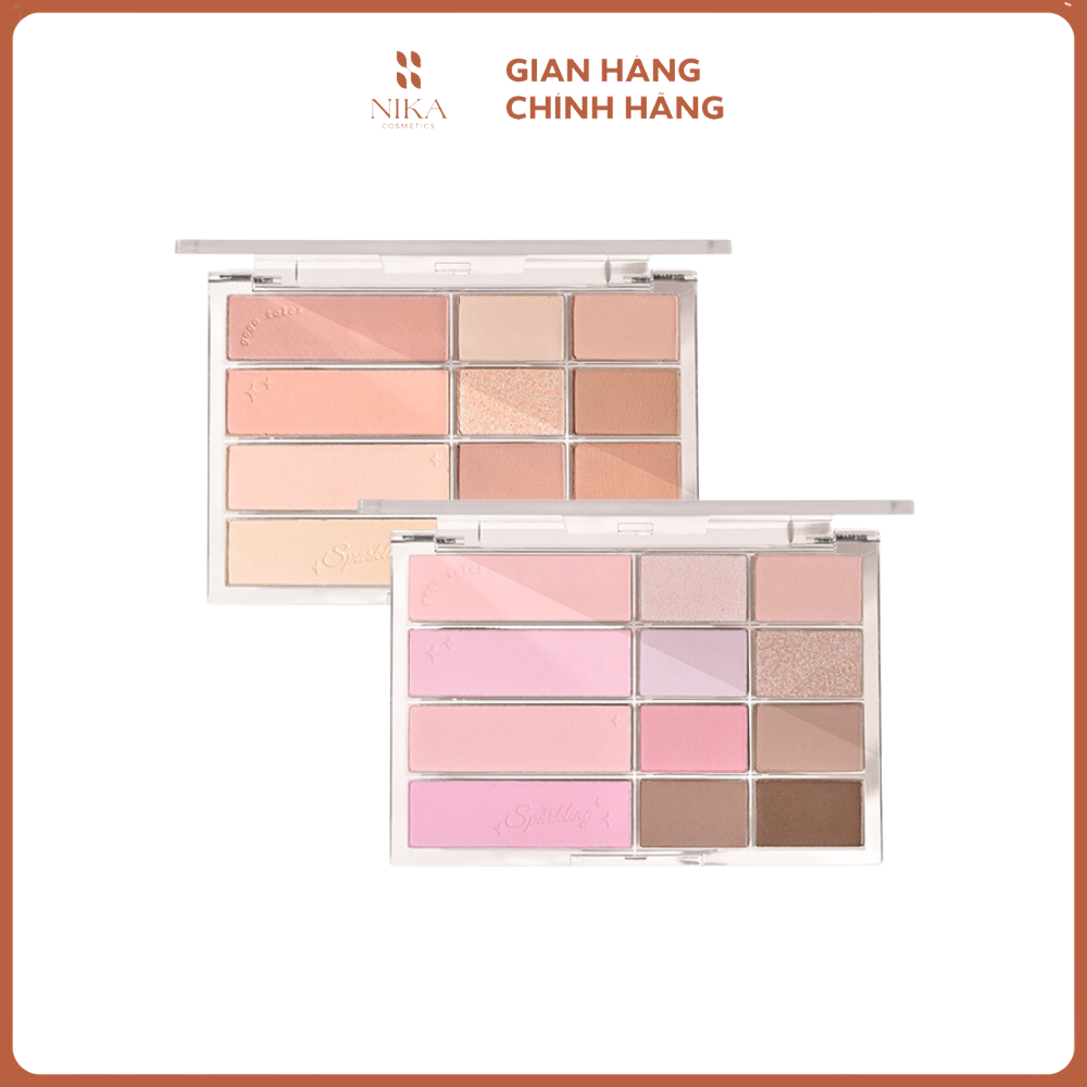 Bảng Phấn Mắt Má Hồng Gogo Tales Pink Mist Soft Focus Powder Palette 12 Ô
