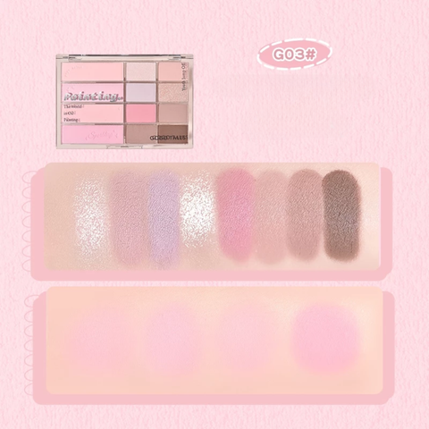 Bảng Phấn Mắt Má Hồng Gogo Tales Pink Mist Soft Focus Powder Palette 12 Ô