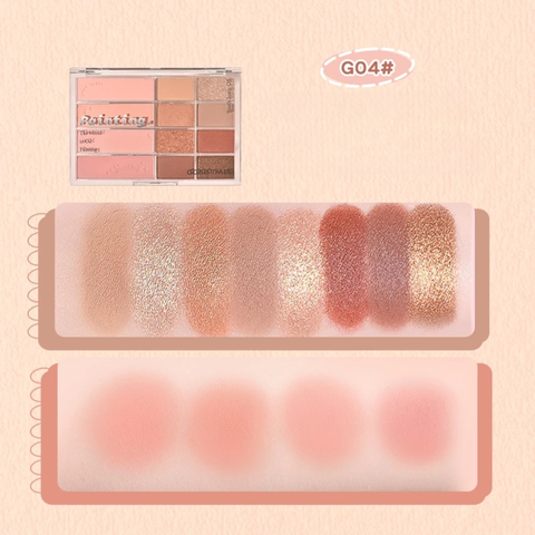 Bảng Phấn Mắt Má Hồng Gogo Tales Pink Mist Soft Focus Powder Palette 12 Ô