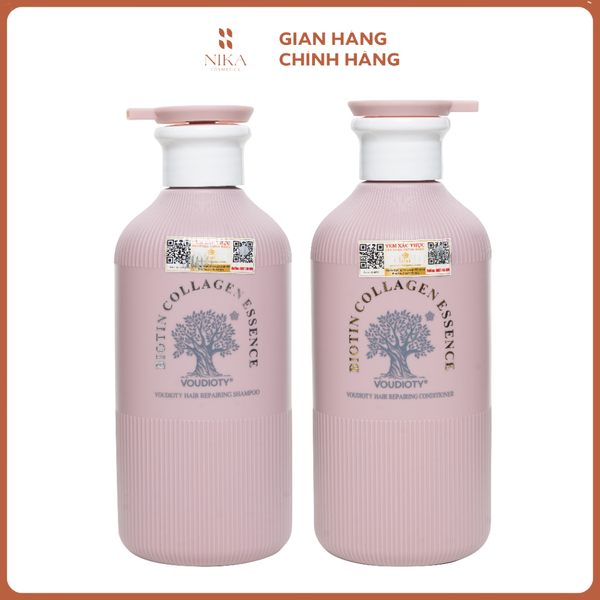 Bộ Gội Xả Biotin Collagen Essence Voudioty Hair Repairing 500Mlx2