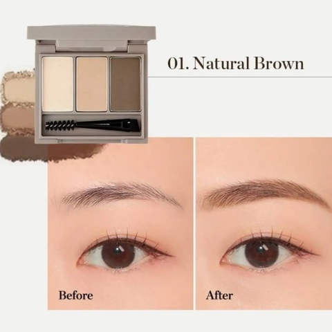 Bột Kẻ Mày The Face Shop Ink Brow Powder Kit 3Ô 3.5G