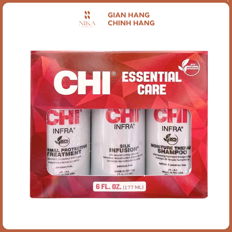 Set 3 Món Gội - Xả - Dưỡng Tóc Chi Essential Care 177ML