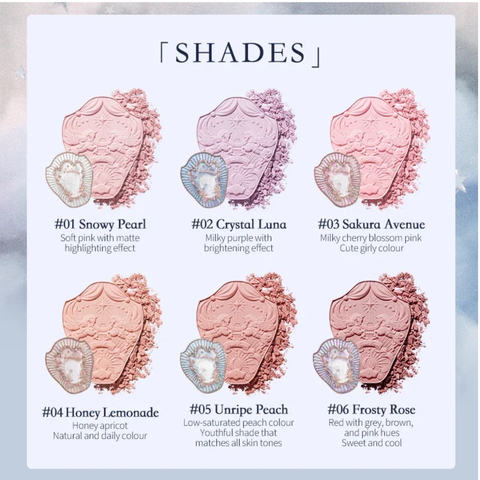 Má Hồng Flower Knows Unicorn Series Embossed Blush 5G