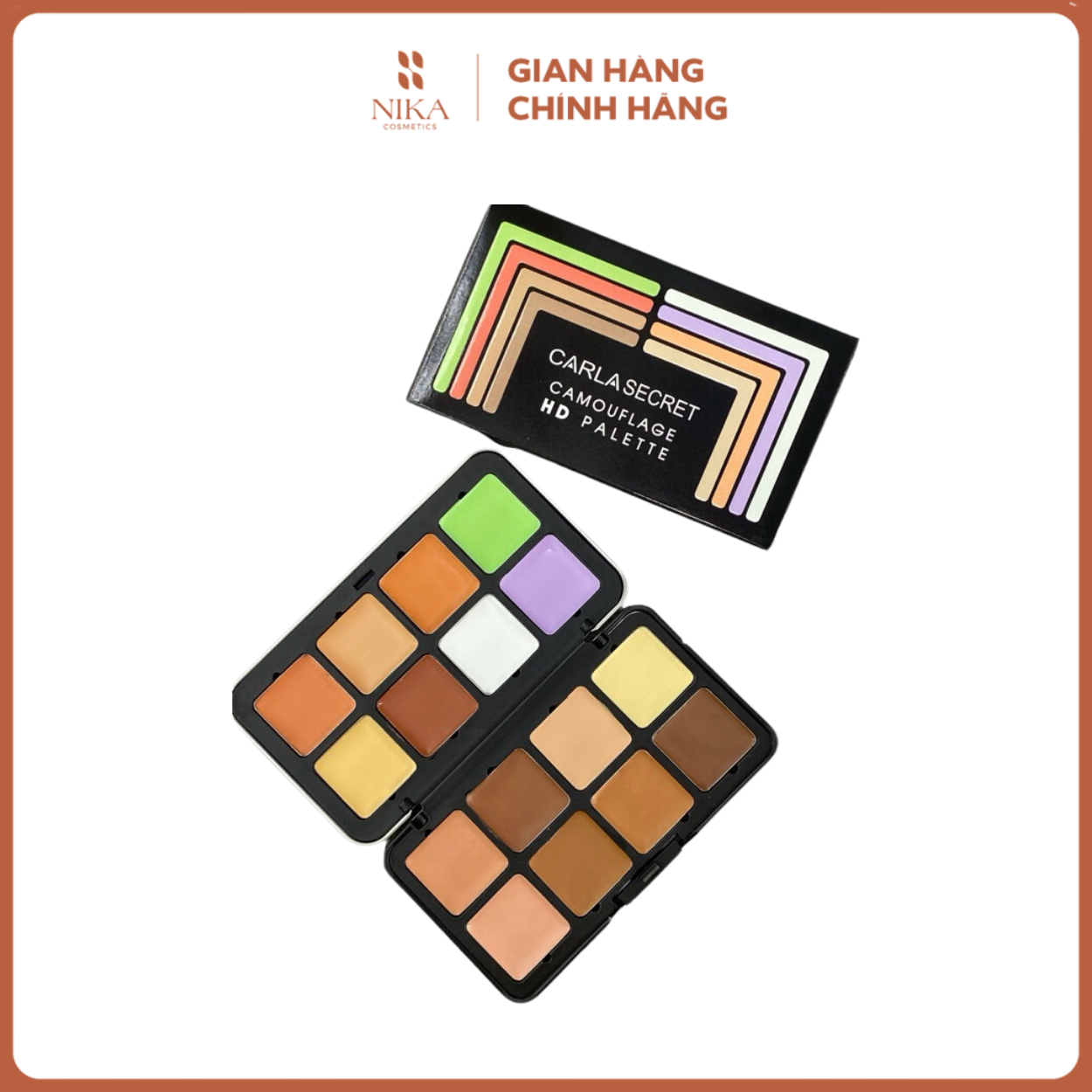 Bảng Che Khuyết Điểm Triệt Sắc Charlene Carla Secret Camouflage Palette 18 Ô