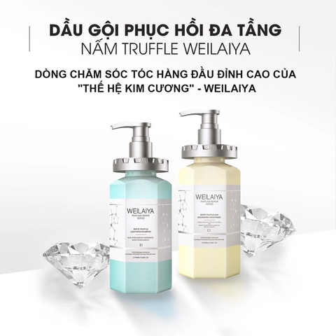 Set Dầu Gội + Dầu Xả Weilaiya White Truffle 450MLx2