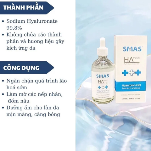 Serum Dưỡng Ẩm Smas HA Plus Hyaluronic Acid 100ML
