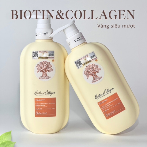 Set Dầu Gội + Dầu Xả Biotin & Collagen Voudioty 500MlX2