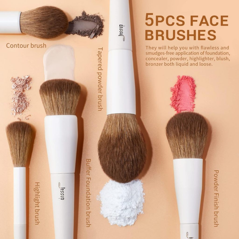 Bộ Cọ Trang Điểm Jessup Luxury Light Gray Comprehensive