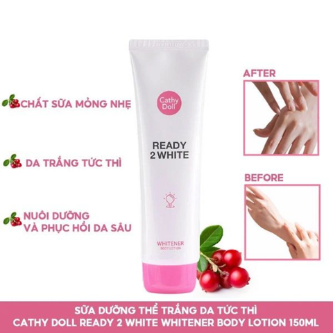 Dưỡng Thể Trắng Da Cathy Doll Ready 2 White 150ML
