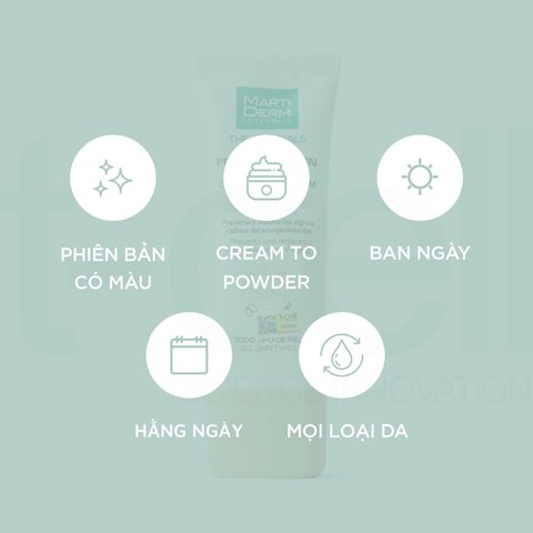Kem Chống Nắng Martiderm The Originals Proteos Screen Spf50+ Color Fluid Cream 40Ml
