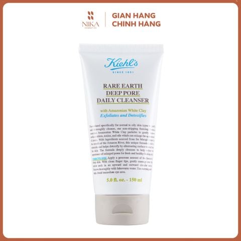 Sửa Rửa Mặt Đất Sét Kiehls Rare Earth Deep Pore Daily Cleanser 150Ml