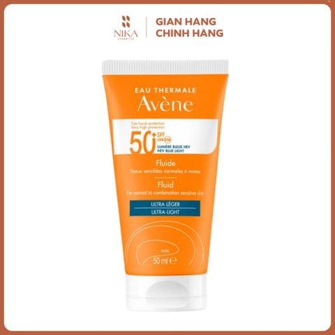 Kem Chống Nắng Avene Fragrance Free Fluid Ultra-Light Spf50 50Ml