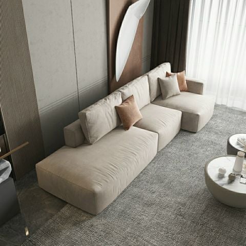 Sofa Góc L Bọc Nỉ Hiện Đại - SF10