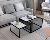 Bàn Trà Cặp Chữ Nhật Chân Sắt Mặt Ceramic - BT10