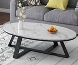 Bàn Trà Elip Chân Sắt Mặt Ceramic - BT11